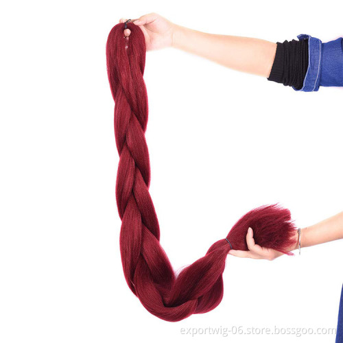 Wholesale Jumbo Braiding Hair Extensions 82inch 165g Long Braids Hair Yaki Texture Synthetic Fiber Braiding Hair Manufacturer